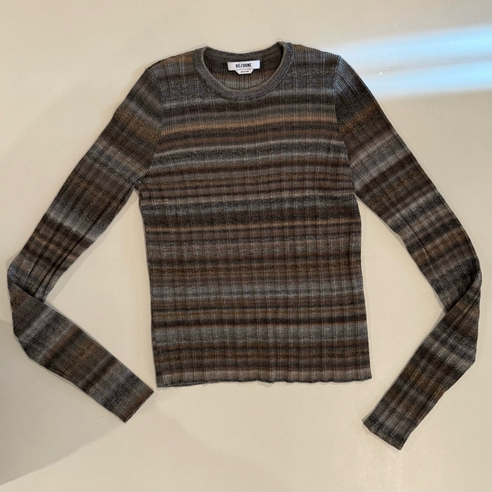 LIKE NEW - Redone striped lightweight sweater sz L